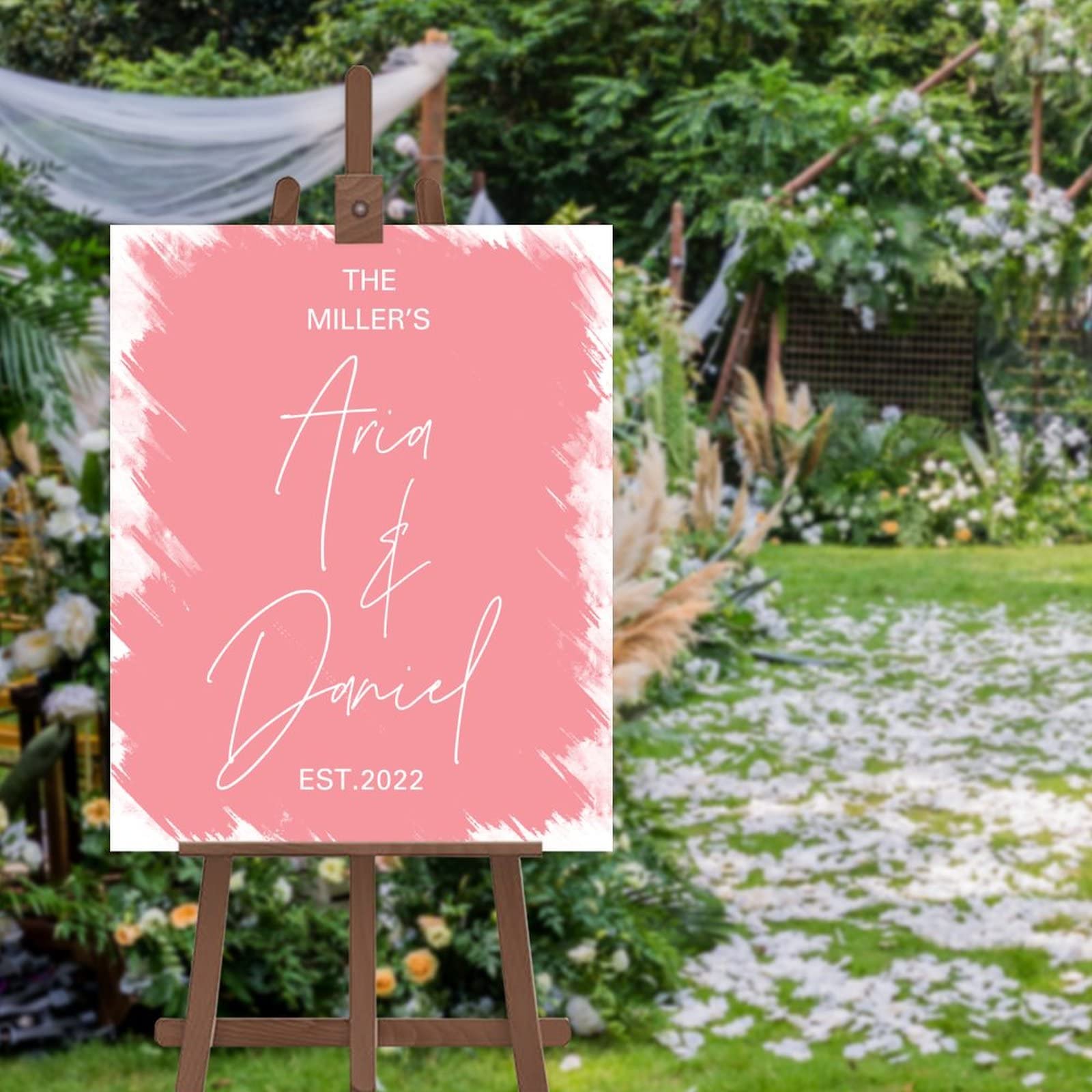 Letrero de boda personalizado personalizado para cualquier fecha, despedida de soltera, decoración rústica de boda, perfecto para despedidas de soltera, bodas, eventos especiales de 20 x 30 pulgadas