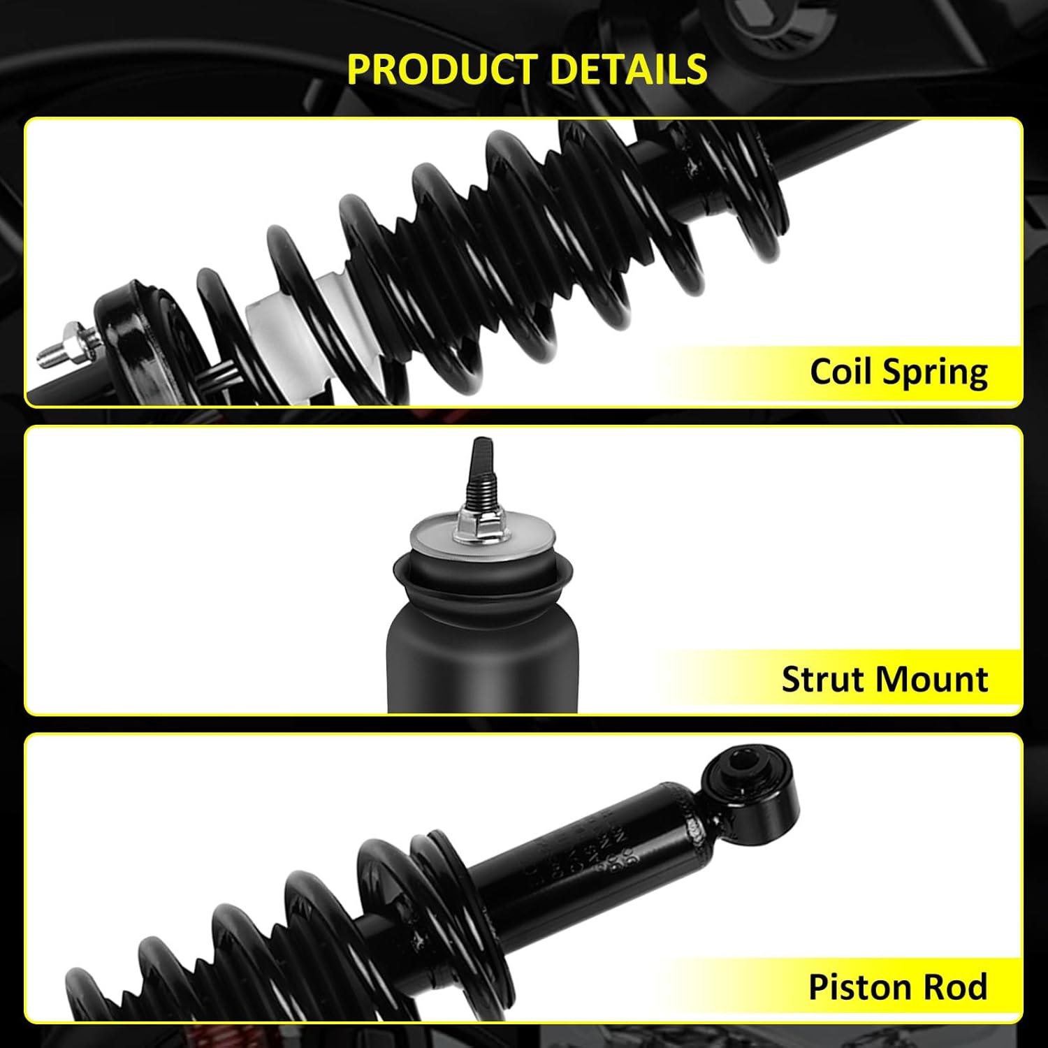 Rear Complete Struts With Coil Spring Assembly fit for 2007-2012 for Dodge Caliber 2007-2016 for Jeep Compass 2007-2016 for Jeep Patriot Quick Suspension Struts Replace 172401