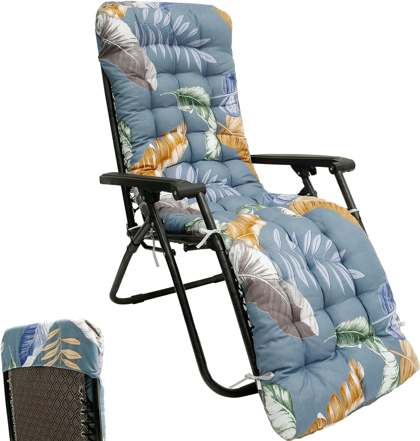 Sun Lounger Cushion Outdoor/Indoor 170*53/125*53CM Thick Garden Chair Recliner Relaxer Rocking Chair Cushion Replacement Bench Seat Cushion Pads,Cushion Pads With Backrest For Holiday Travel (Color