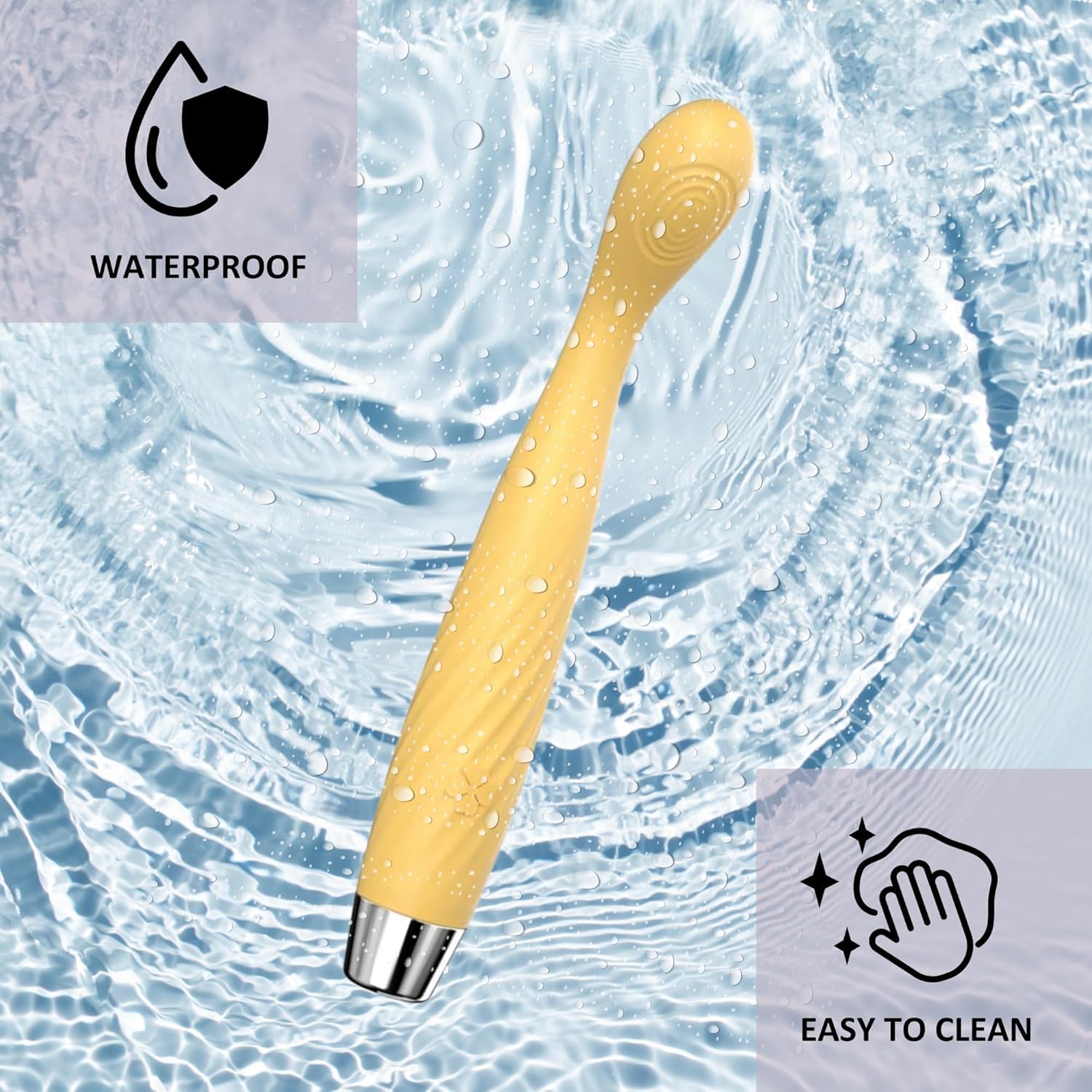 Elosnoc Waterproof Massager Flexible Full Body Electric 10 Speeds Waterproof Massager with Flexible Neck | Customized Relaxation - Ergonomic Design for Comfortable Handling-Yellow 3 71jVVQLmZsL. SL1500