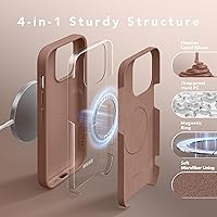 Vista 5 de GONEZ Funda para iPhone 14 Pro, compatible con Magsafe, con protector de pantalla + protector de lente de cámara, forro de microfibra suave