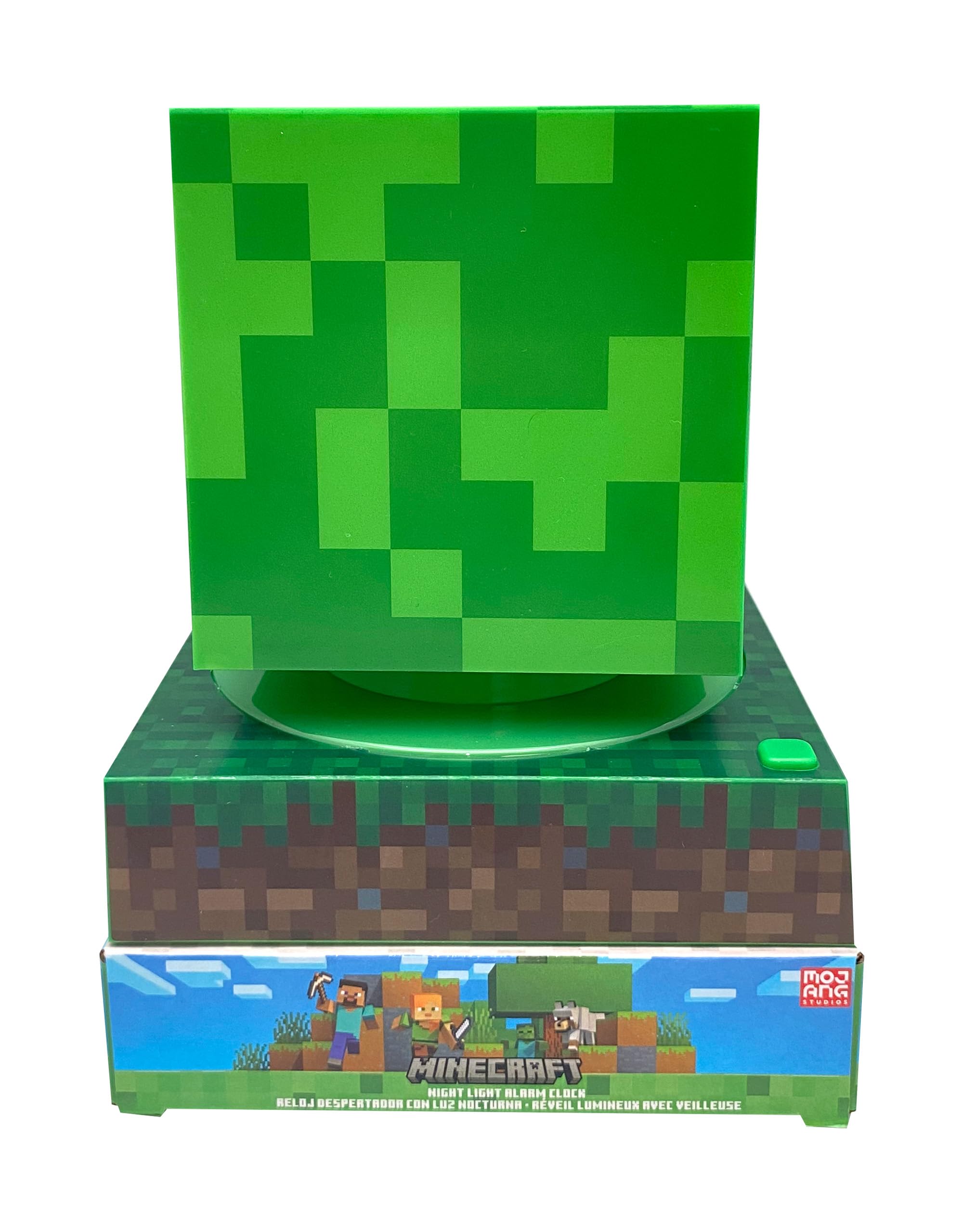Kids Licensing - Despertador Minecraft 3D con Fecha y Luz Nocturna