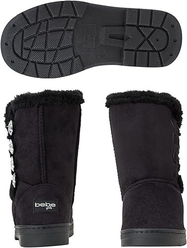 Miniatura 6 de bebe Botas de invierno con forro de piel para niña con detalles de diamantes de imitación (niña pequeñaniña grande)