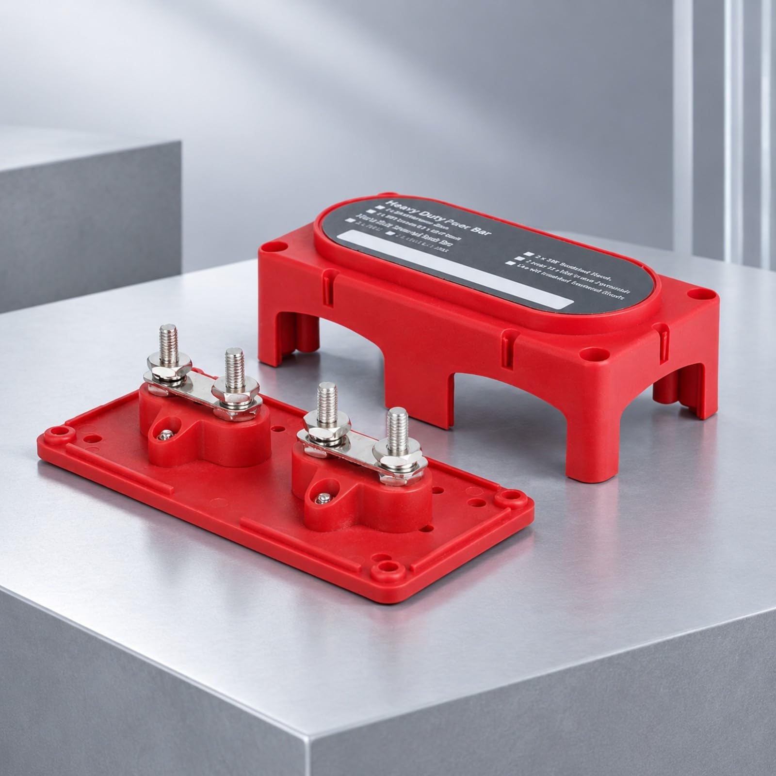 Bloc Distribution Marine Véhicule Isolé Module Distribution Barreaux En Cuivre Installation Facile pr Logement Réservoir D'énergie, Rouge+Noir