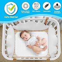 Vista 4 de Almohadillas de incontinencia impermeables reutilizables para cama de incontinencia lavables, 8 tazas de absorción, protector de colchón