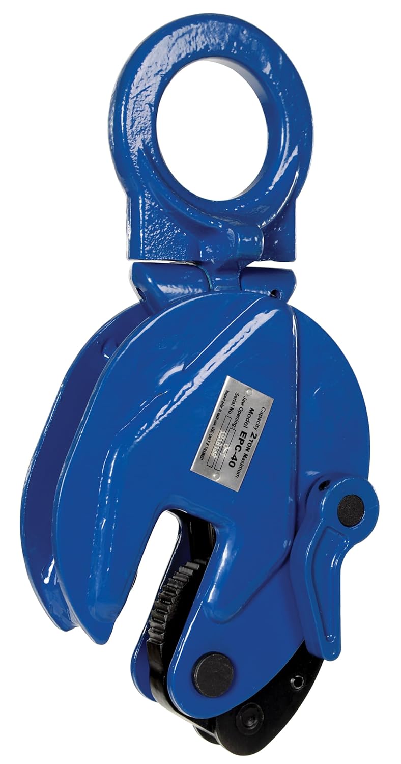 Vestil EPC-40 Steel Vertical Plate Clamp 4,000 Lb. Capacity Blue