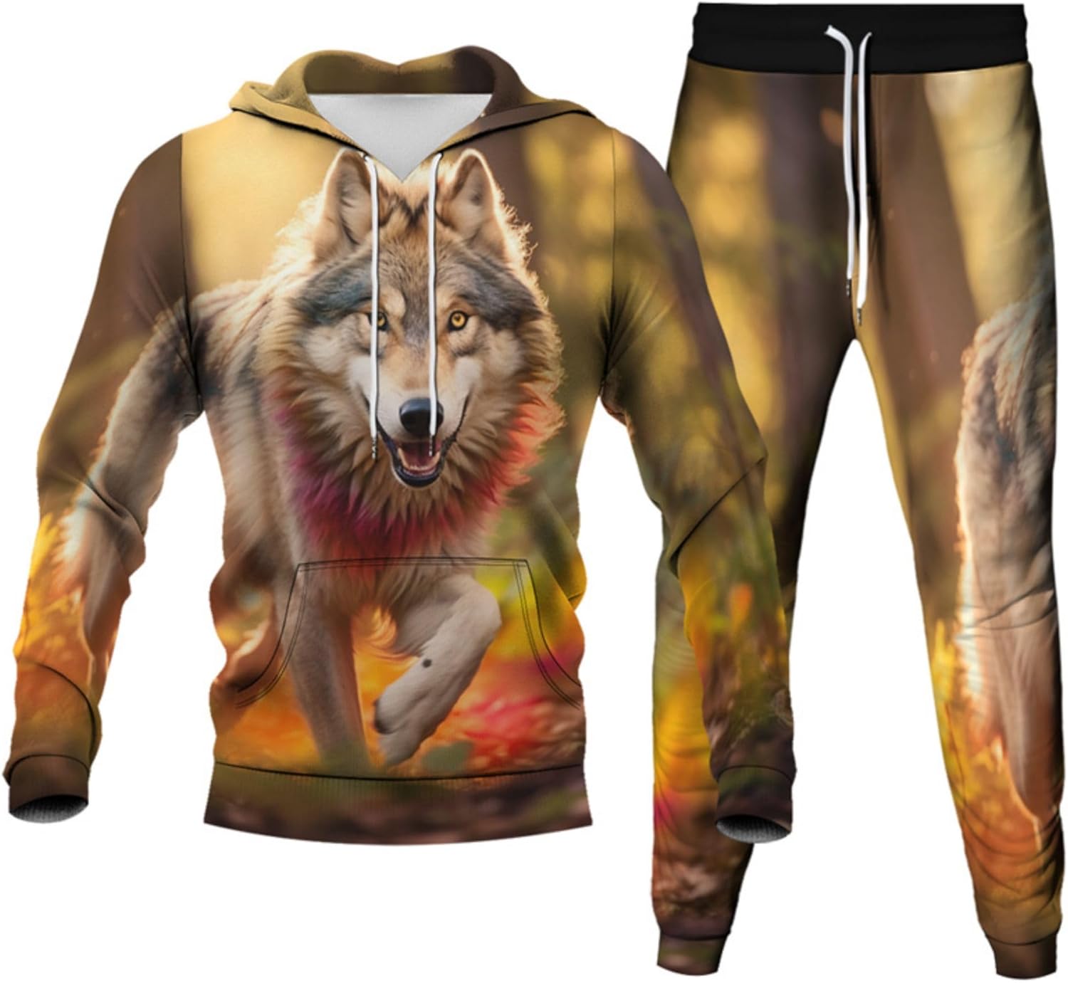 Men Novelty Animal 3D Hoodie Joggers Sweatpants Set Drawstring Waistband 80s 90s Tracksuits 2 Piece Set