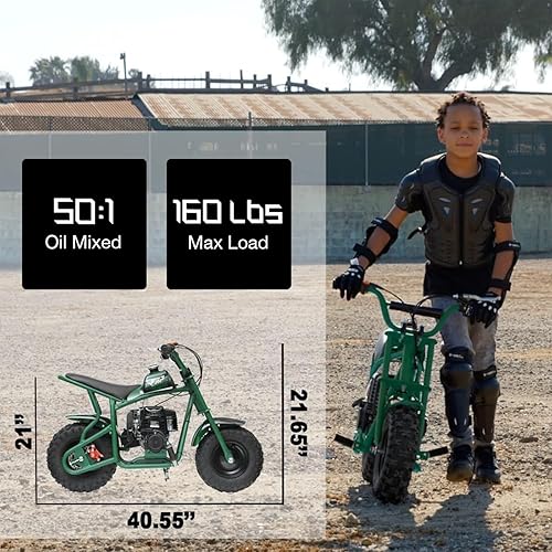 Miniatura 7 de FRP DB003 - Mini moto de cross de 2 tiempos de 50 cc, mini bicicleta para niños, a gasolina, todoterreno todoterreno, mini motocicleta de gasolina,