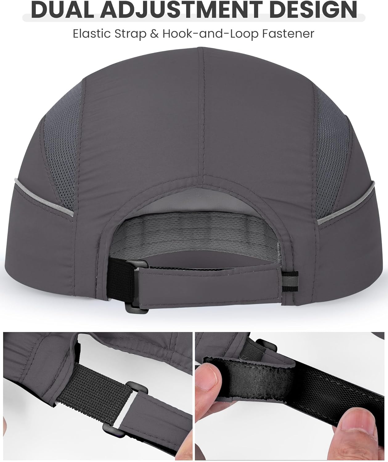 GXCROR Quick-Dry Running Hat for Men & Women - UPF 50+ Breathable Mesh, Reflective Sports Cap for Outdoor, Hiking - Image 3