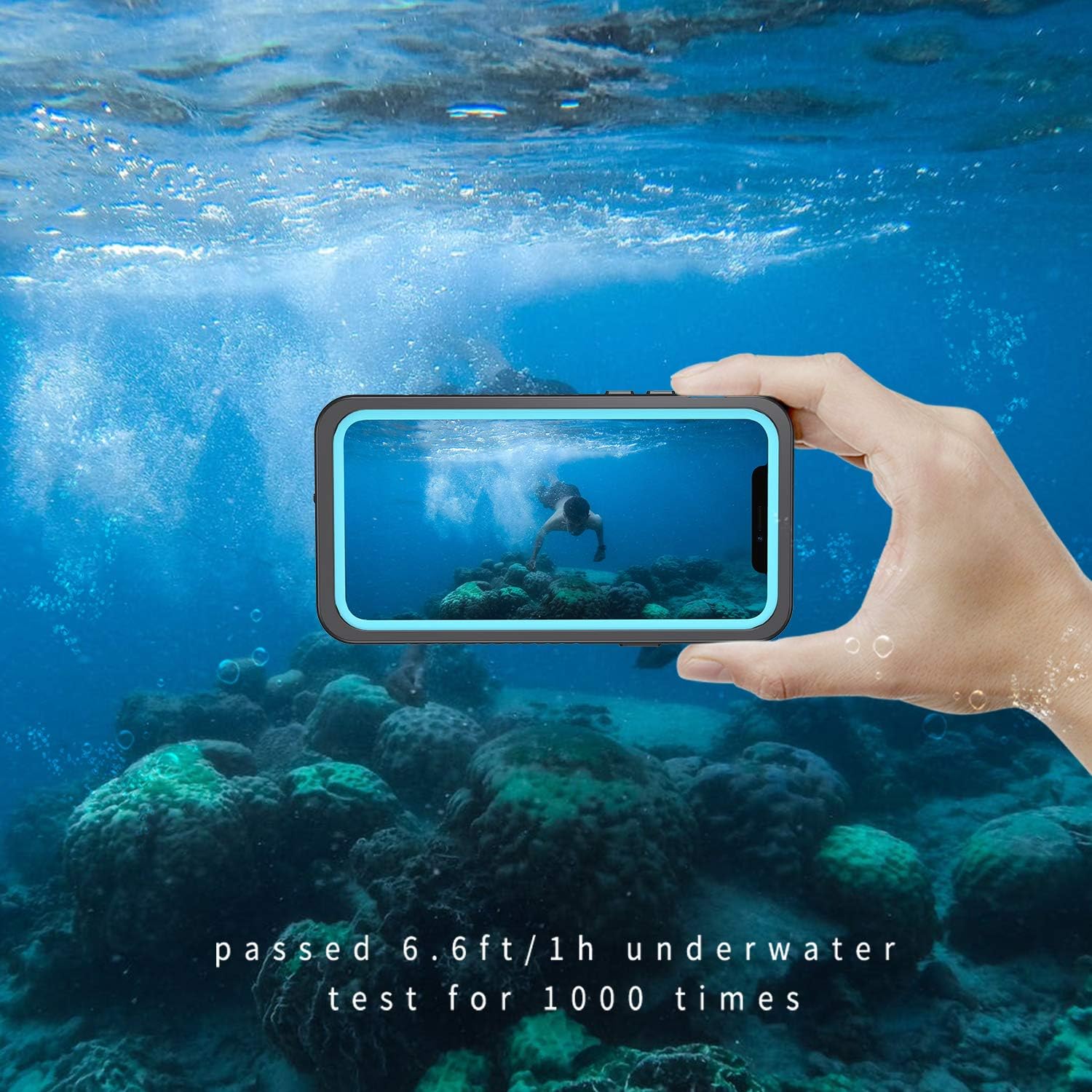 Lanhiem for iPhone 11 Pro Waterproof Case, 360 Full Body Protection Underwater Dirtproof Shockproof Clear Cover with Built-in Screen Protector for iPhone 11 Pro 5.8 Inch (Blue) - Image 4