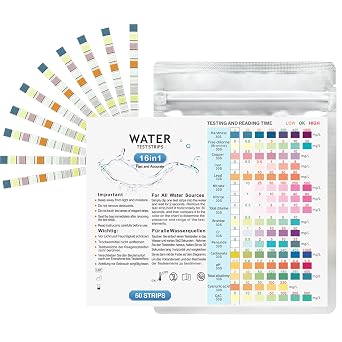 Water Testing Kits for Drinking Water - 16 in 1 Test Strips, 50 Pcs