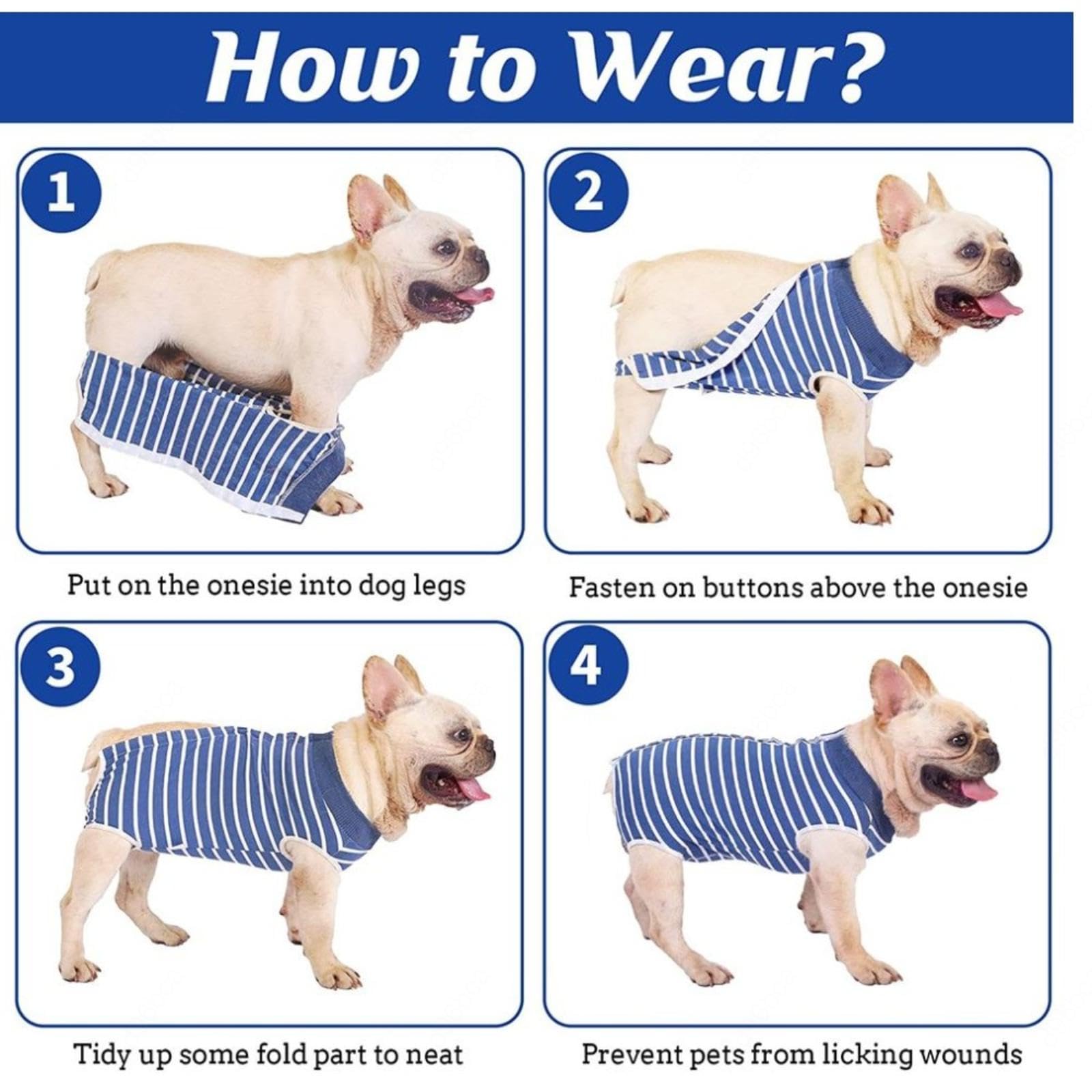 FAXIOAWA Tuta per Recupero Cani - Collare elettronico Alternativo Cono Addominale Tuta Alternativa per Recupero sterilizzazione Cani - Tuta per Recupero Cani Maschio -Vu01,Bluestripe-XXXL