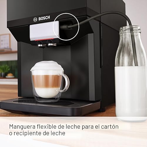 Miniatura 5 de Bosch Máquina de café y café totalmente automática serie 500  Panel de control táctil, manguera de leche, molinillo de cerámica, utiliza granos y