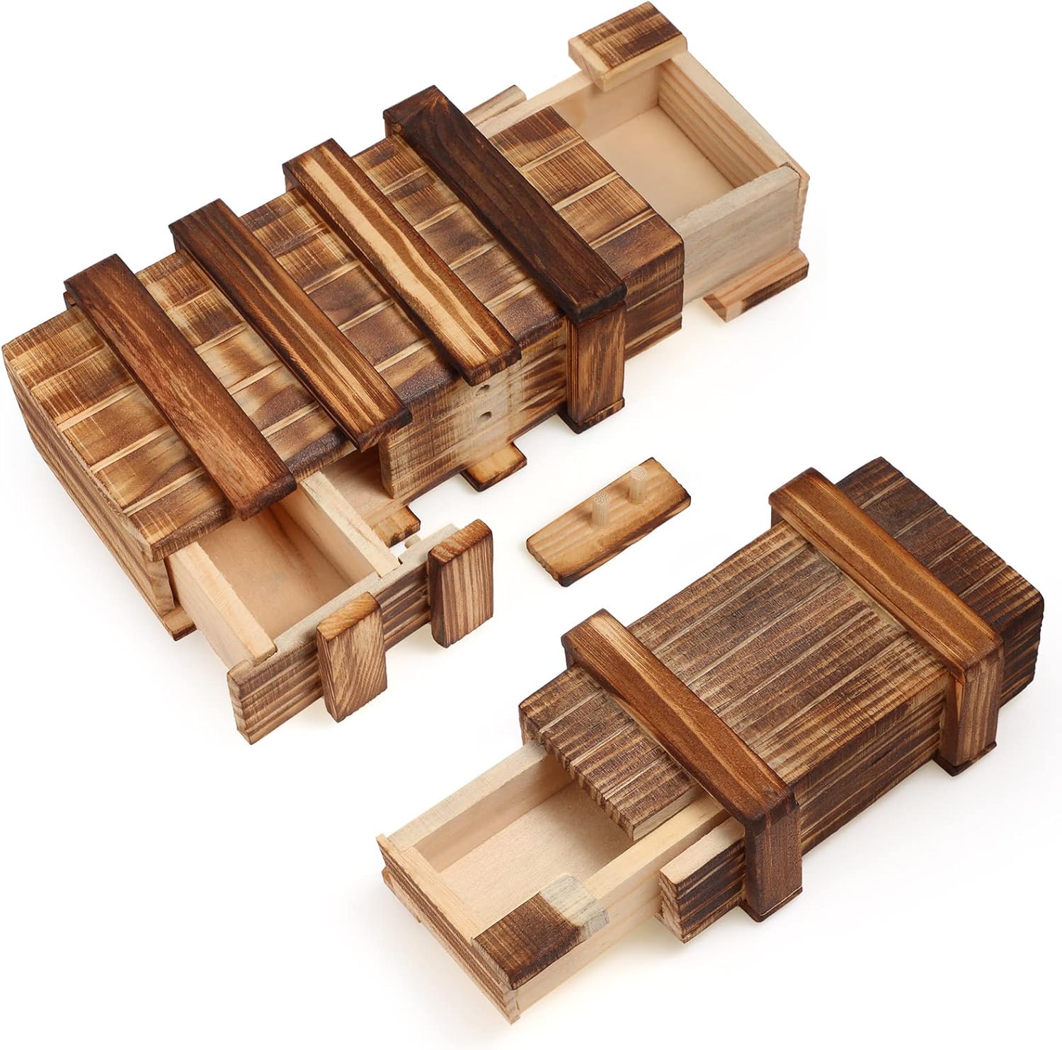 Kasyat 2 Pcs Wooden Puzzle Box for Adults Money Puzzle Box