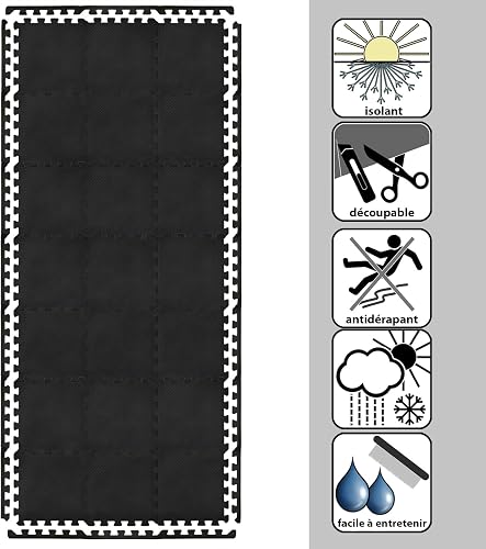 Montafox Tapis Piscine 30 x 30 x 1 cm Tapis Noir Base Set 21 Éléments Sol Dalle Modulable Mouse Protection Piscine Spa Exterieur - 4