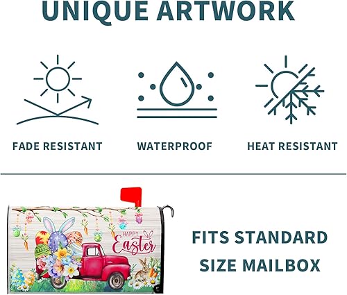 Miniatura 50 de Funda para buzón de águila calva con bandera estadounidense, tamaño estándar, 18 x 21 pulgadas, patriótica, impermeable, para buzón de correo