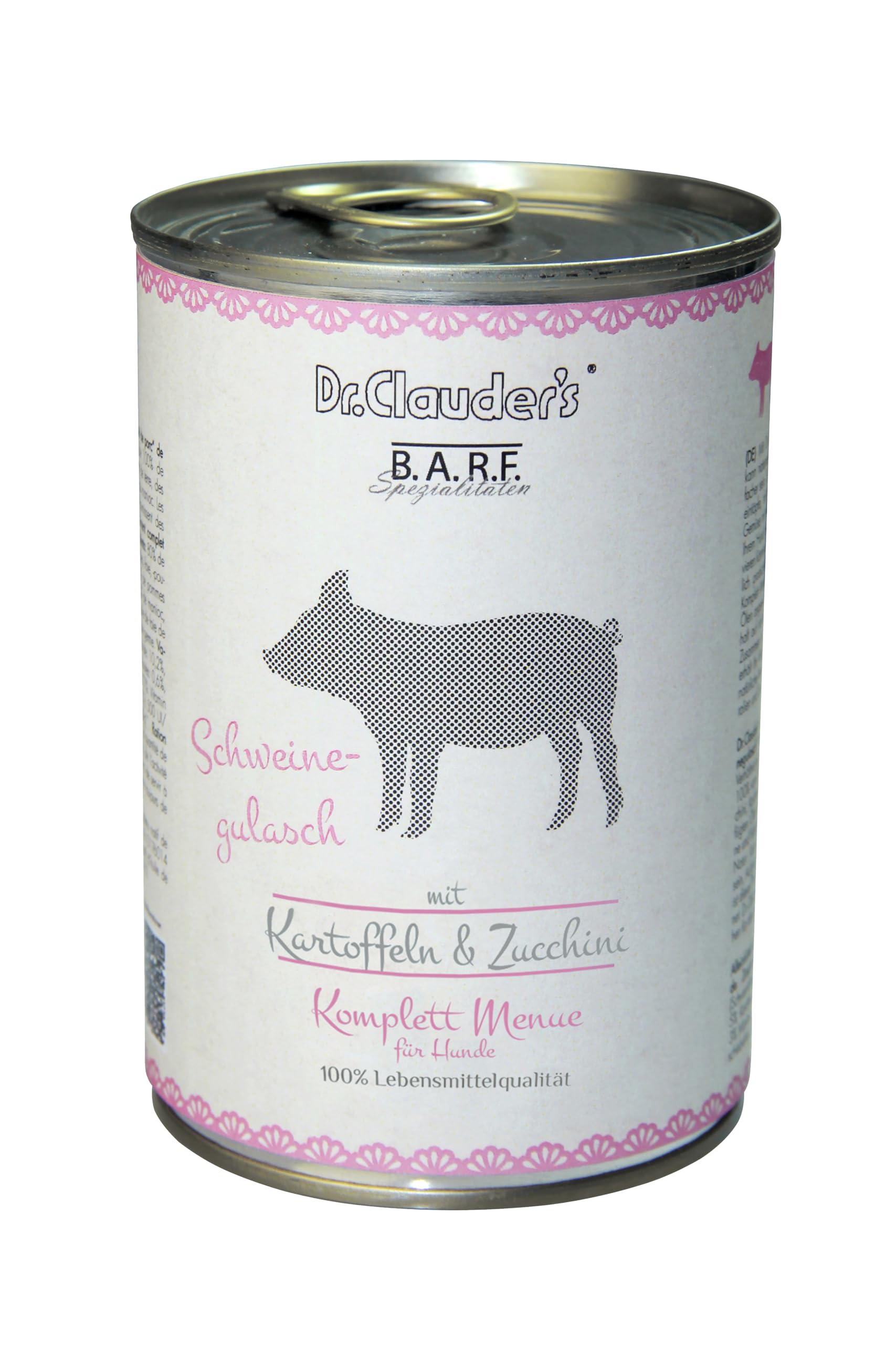 Dr. Clauder's | Cibo umido per cani | Cibo Barf | 6 x 400 gr | Vari sapori | (6x400 Gr, Stufato di maiale)