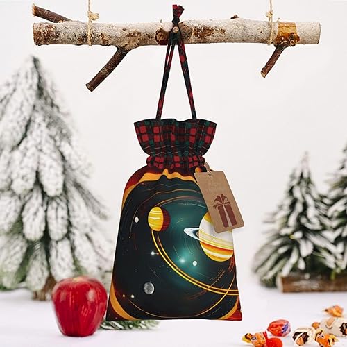 Miniatura 8 de Solar System Jupiter Saturn - Bolsas de regalo con temática navideña, elegantes, únicas y personalizadas, reutilizables con cordón