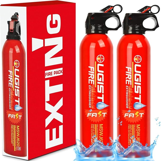 Ougist 2 Pcs Fire Extinguisher with Mount 4 in1 Fire Extinguishers