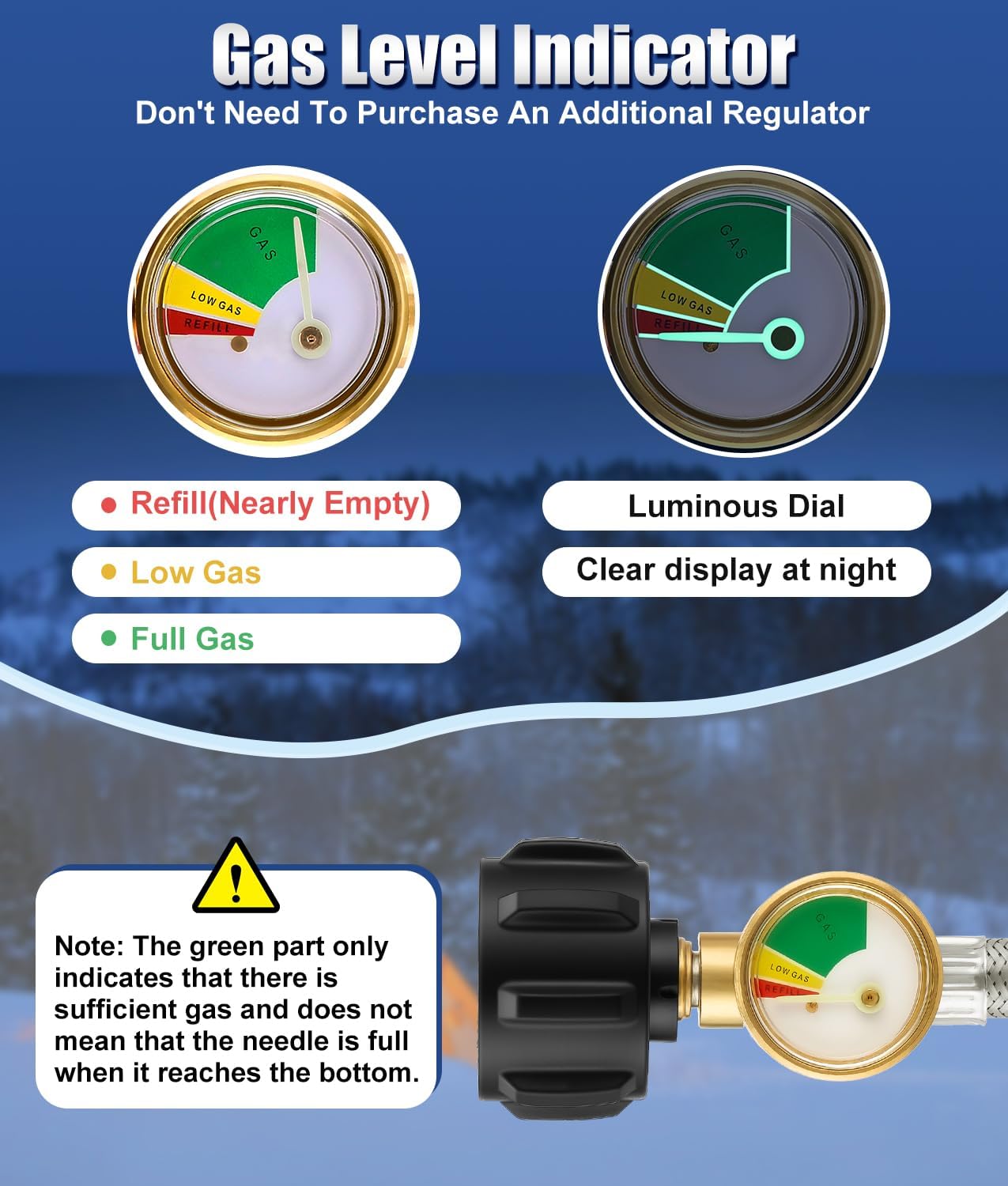 WADEO Detachable Propane Fuel Filter F273699 and 12FT Stainless Braided Propane Adapter Hose with Gauge, Compatiable With Propane Buddy Heater, Connect to 5-40 lb Propane Tanks