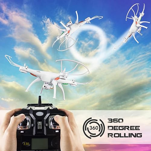 Miniatura 4 de Cheerwing Syma X5SW WiFi FPV Drone con cámara para niños y adultos, cámara de video en vivo RC Drone Quadcopter con modo sin cabeza