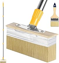 7" Decking Paint Brush Deck Stain Applicator with Long Handle, 3" Small Paint Brush Included for Woodstains, Oils, Deck Coatings, Fence, Wall, Furniture (Yellow)