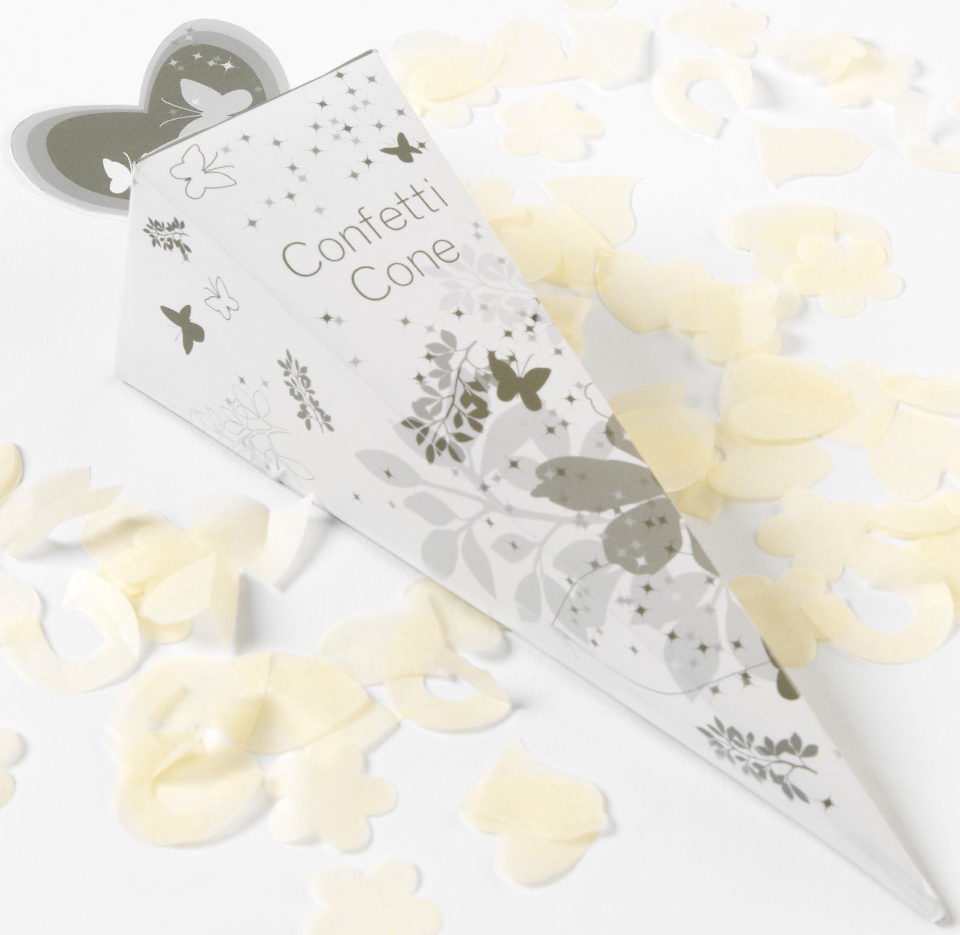 Talking Tables Beautiful Day Confetti Cone for Wedding or general celebration, White