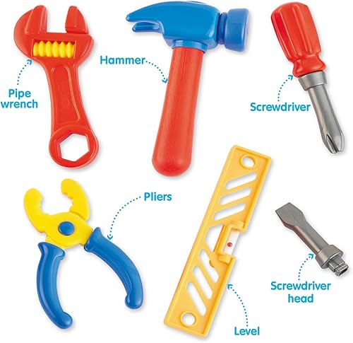 Miniatura 5 de Kidoozie My First Toolbelt - Cinturón de herramientas de juego de simulación con herramientas para niños pequeños y preescolares a partir de 2 años,