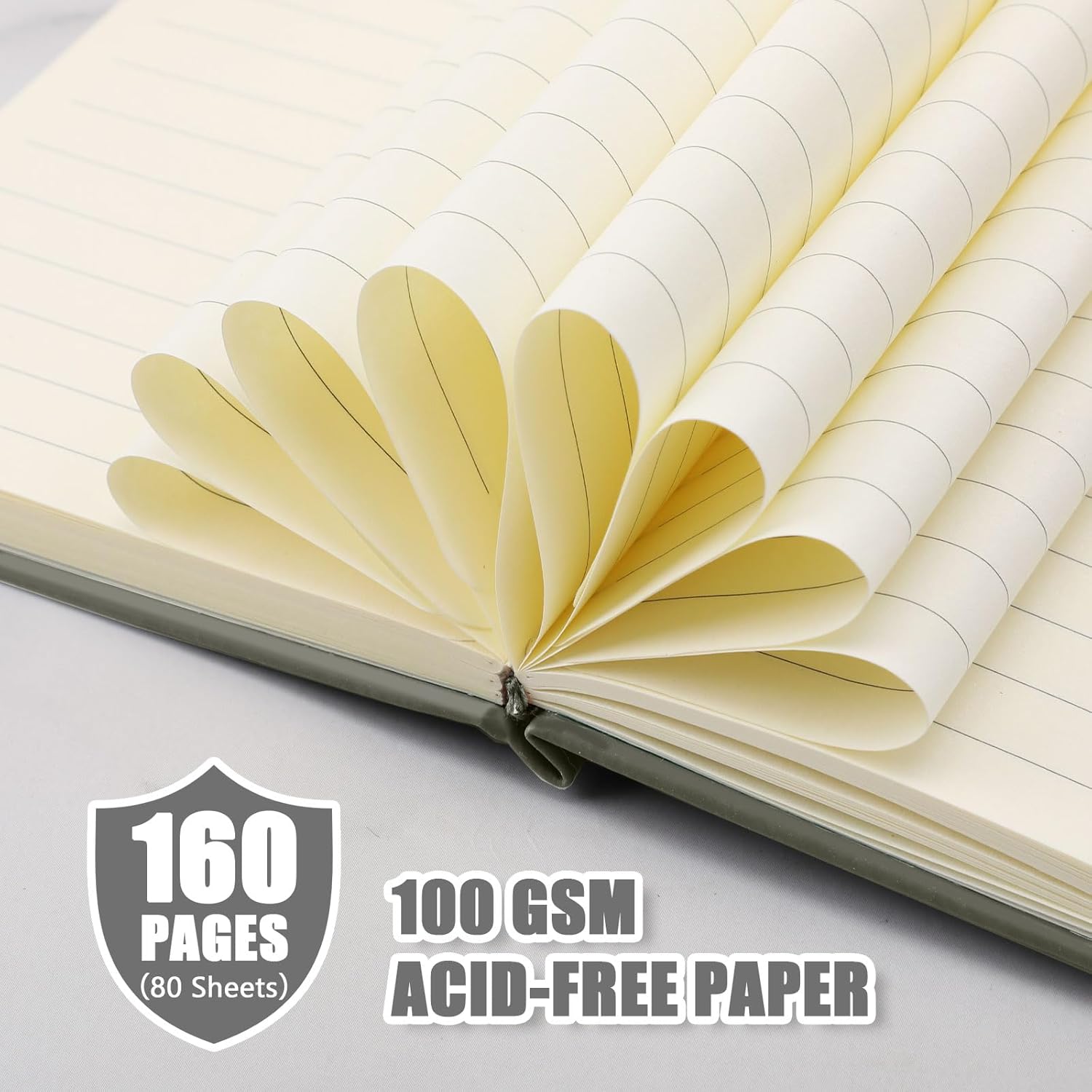 Laumoi 40 Pack Pocket Notebook Journals A6 Mini Hardcover Journal PU Leather Lined Notebook 3.5 x 5.5 In Small College Ruled Notepad with Pen Holder for Writing Office School Supplies (Gray)
