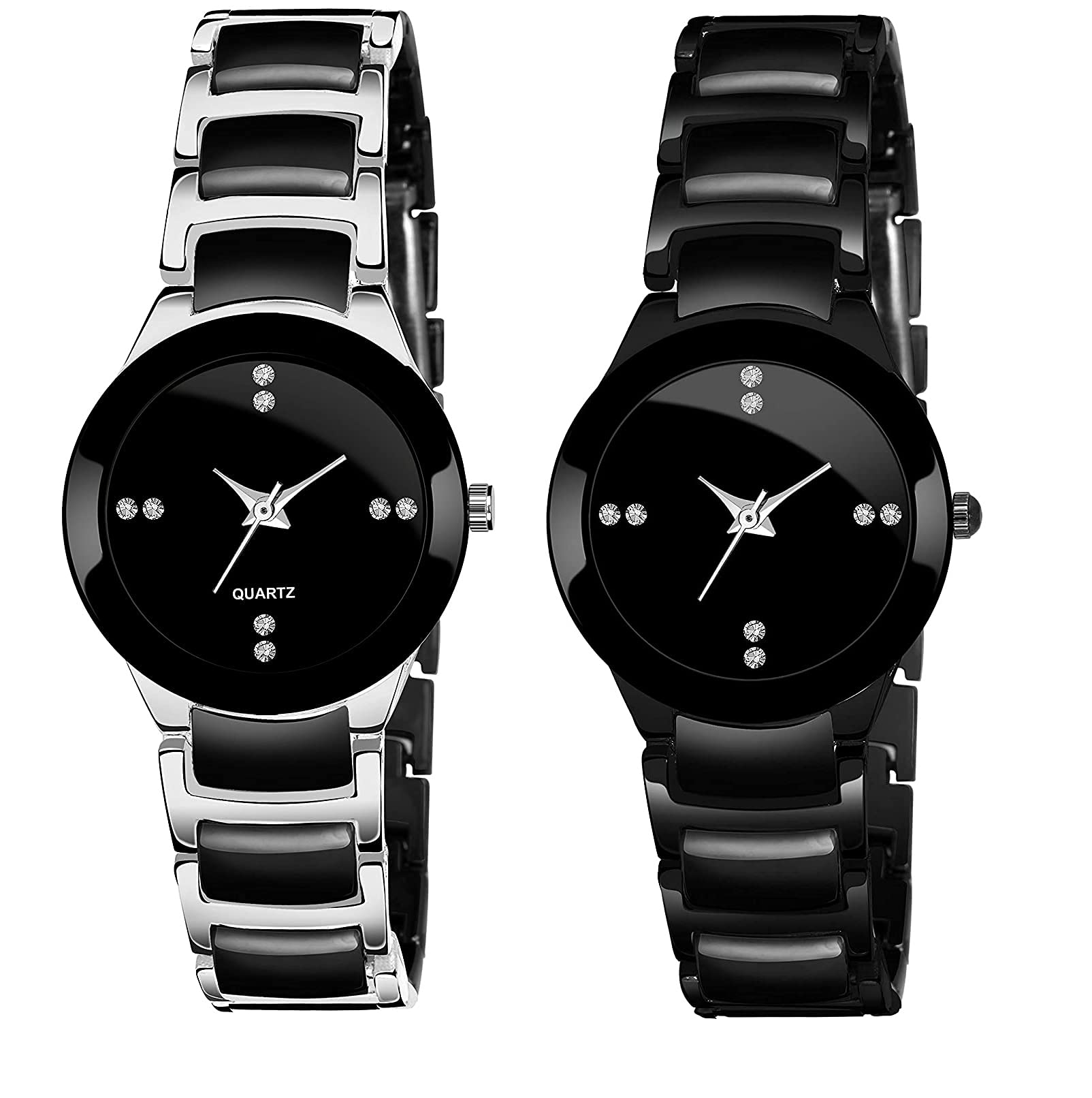 BID Black and Silver Strap Stylish Wrist Watch for Women and Girls, Pack of 2 (B09FGXL6Z2) Amazon Price History, Amazon Price Tracker