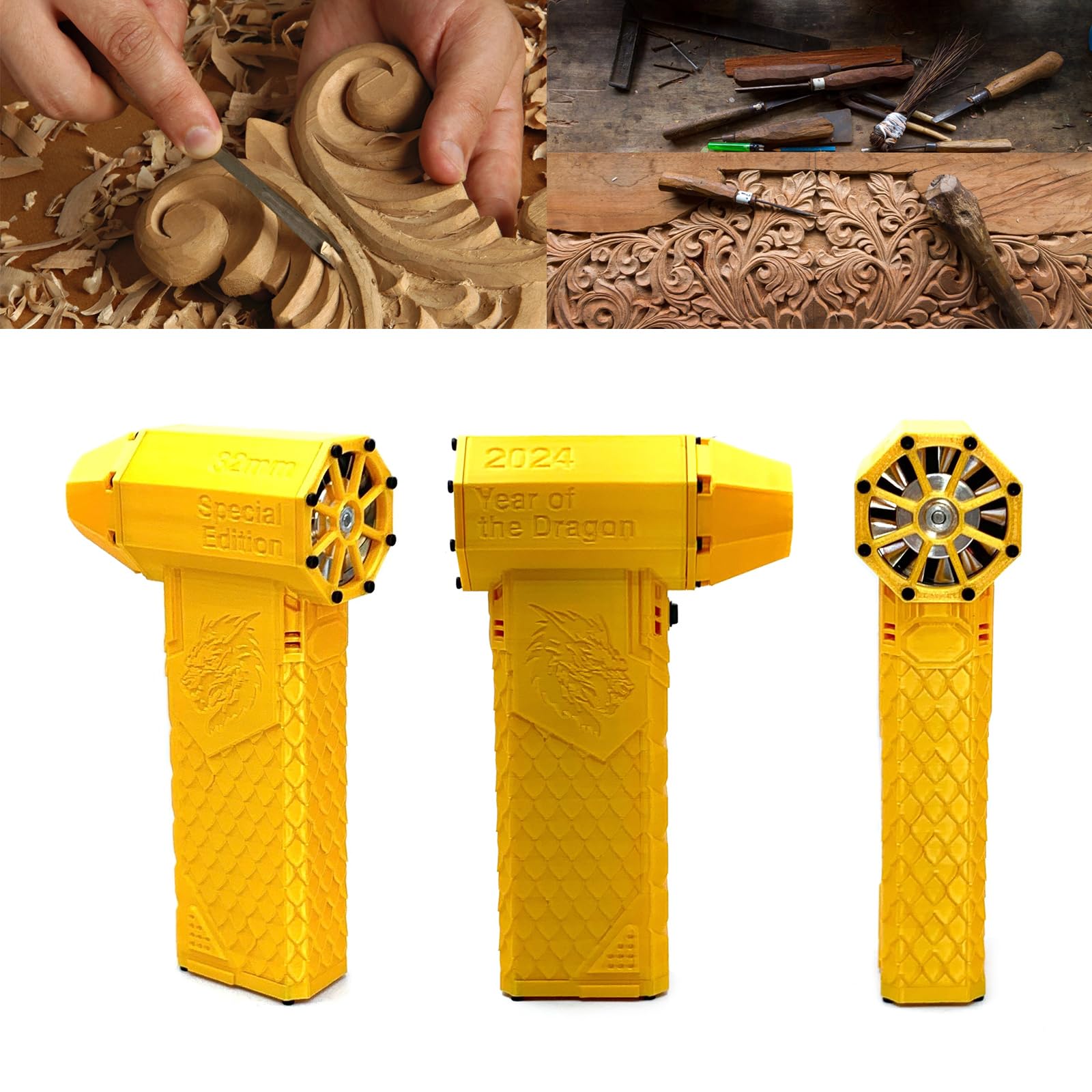 Strumento di pulizia versatile Ventilatore portatile Dragon Pattern Efficiente Ventilatore potente a lunga durata della batteria Ventilatore d'aria