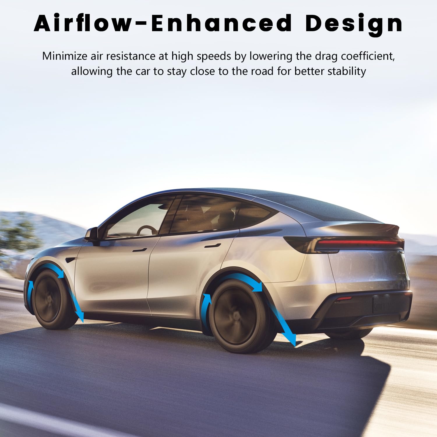 Arcoche 2025 2026 Model Y pokrowce na koła 48.3 cm, 4 szt. ochraniacz na felgi, model Y, osłona jałowca, materiał ABS, zamiennik pokrowców na koła (styl ostrza - matowa czerń)