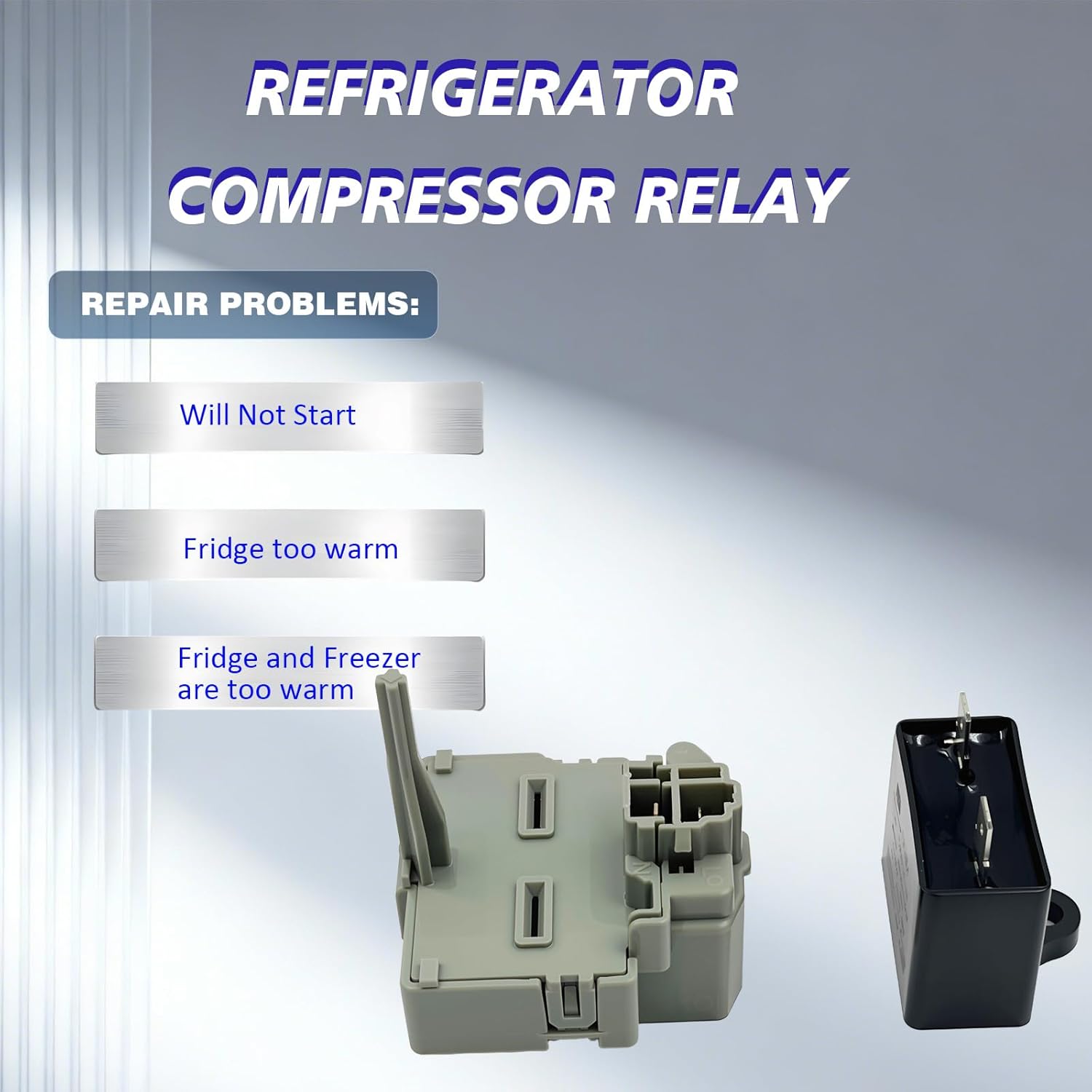 WPW10197428 Refrigerator Start Device Assembly Replacement Part with Capacitor - Replaces W10128791, W10128795, and W10197428