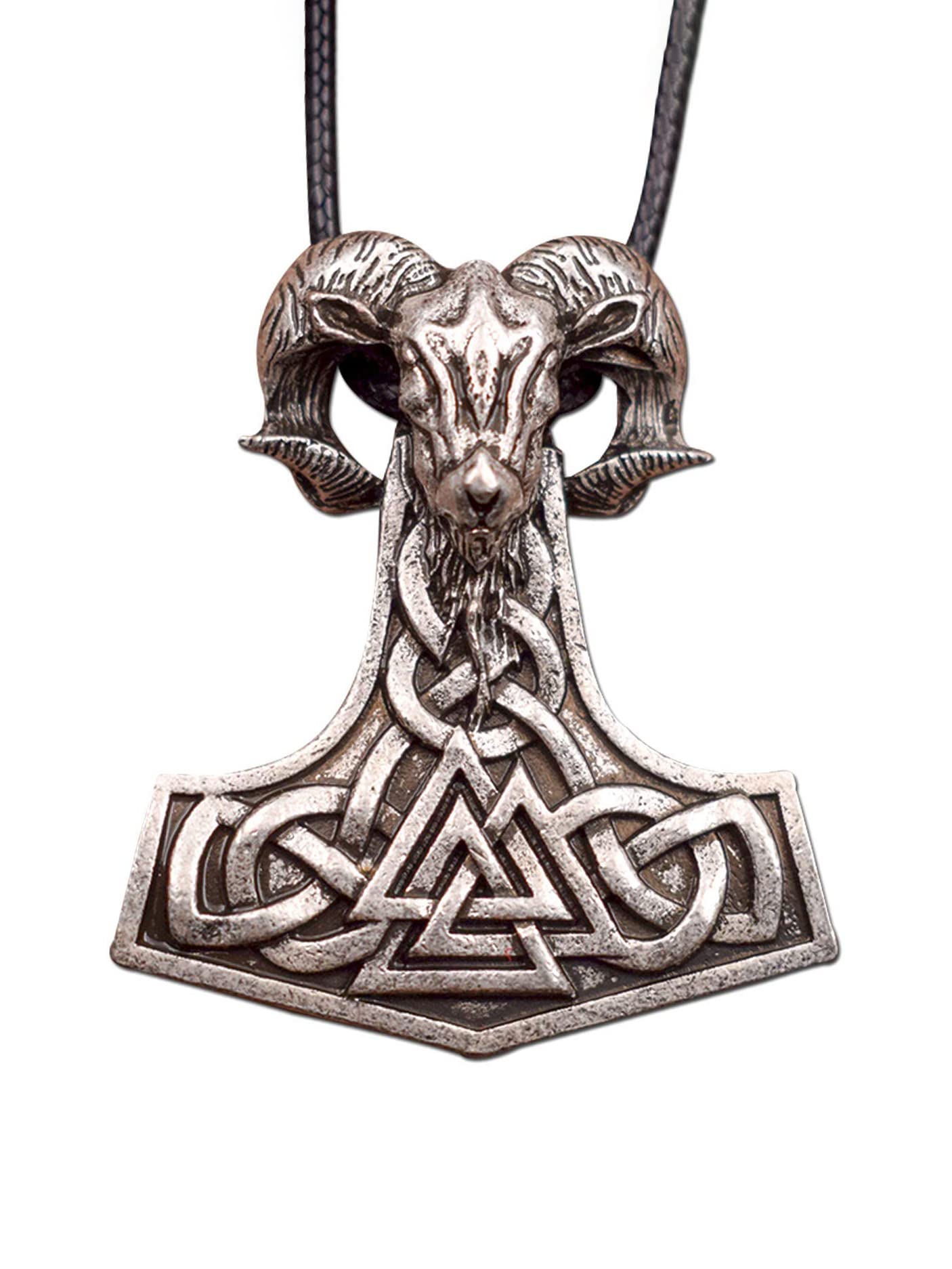 HAQUIL Viking Mjolnir Necklace, Thor Hammer Amulet Pendant, Viking Jewelry Gift for Men