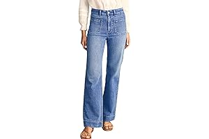 Wide Leg Jeans for Women, High Waisted Stretchy Straight Leg Jeans