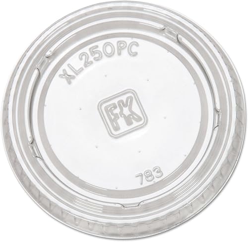 Fabri-Kal Tapas de taza de porciones, se adapta a tazas de 1.5 oz a 2.5 onzas, transparente, 125/manga, 20 mangas/cartón