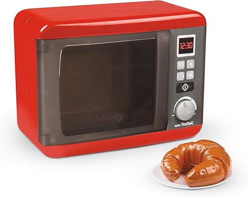 Smoby 7600310586WEB Tefal Microondas Electrónico, Rojo, Gris, Plata