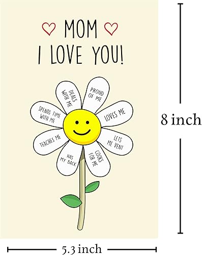 Miniatura 6 de Cheerin Tarjeta de feliz cumpleaños para mamá – Tarjeta de feliz cumpleaños para mamá de niños – Regalo sincero para madre, madrastra o abuela de