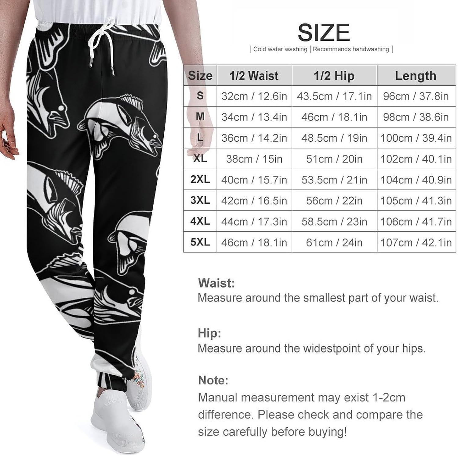 Walleye Fish Cartoon Men's Sweatpants Novelty Jogging Pants Sports Running Bottoms Trousers Women