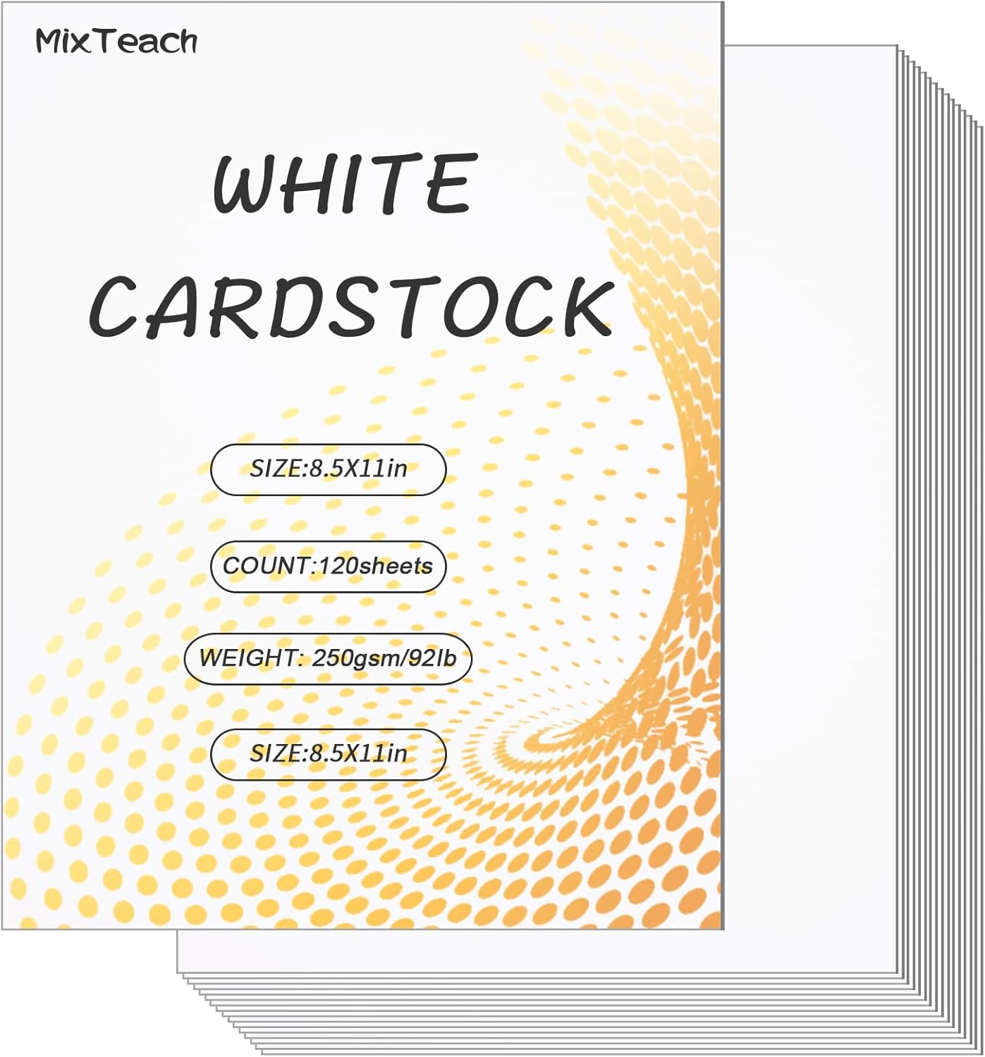 120 Sheets White Cardstock 8.5 x 11" Thick Paper, 250gsm