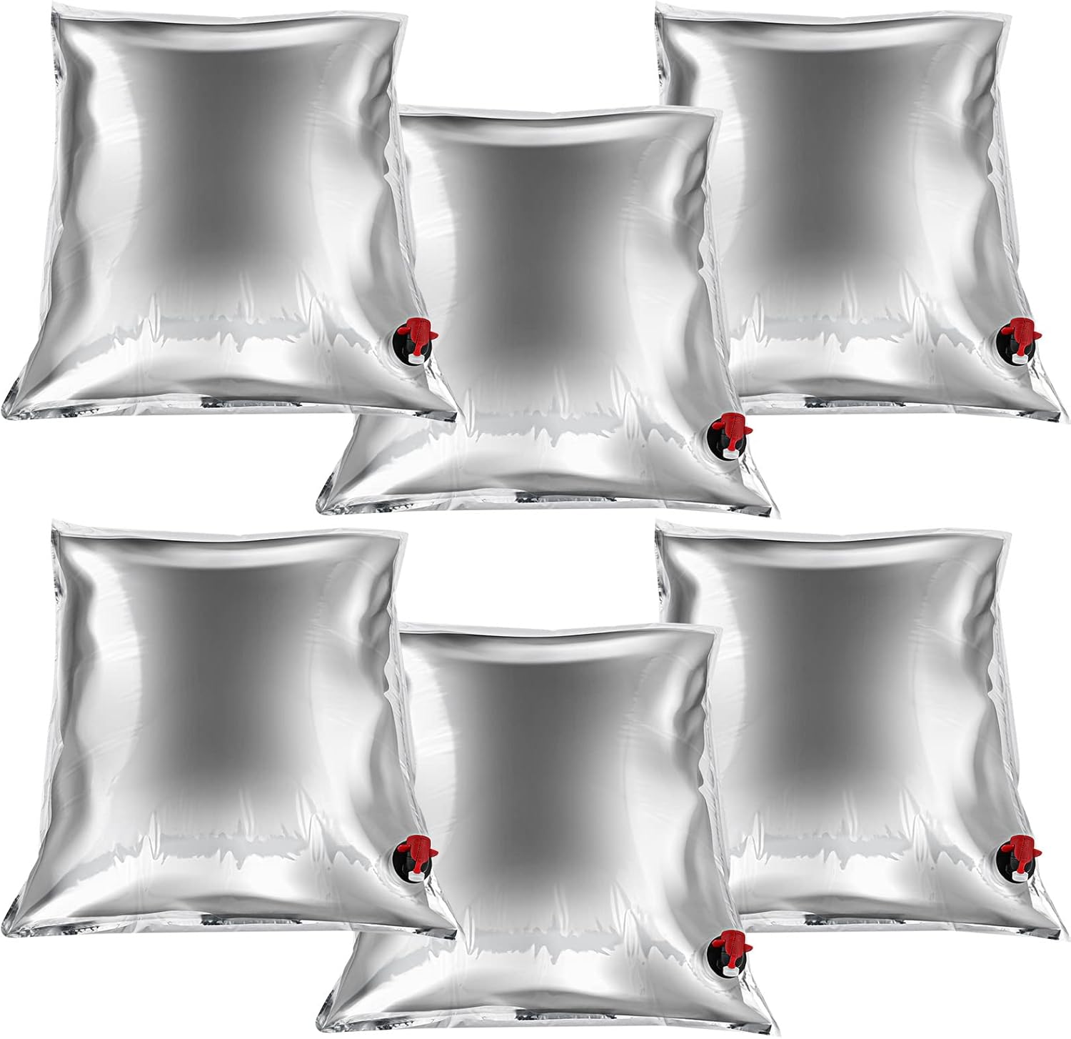 Frienda 6 Pcs 32 Gallon Camping Water Containers 5.3 Gallon/ 20l Water Storage Bladders Collapsible Portable Emergency Bags with Spigot Aluminized for Outdoor Hiking Fishing