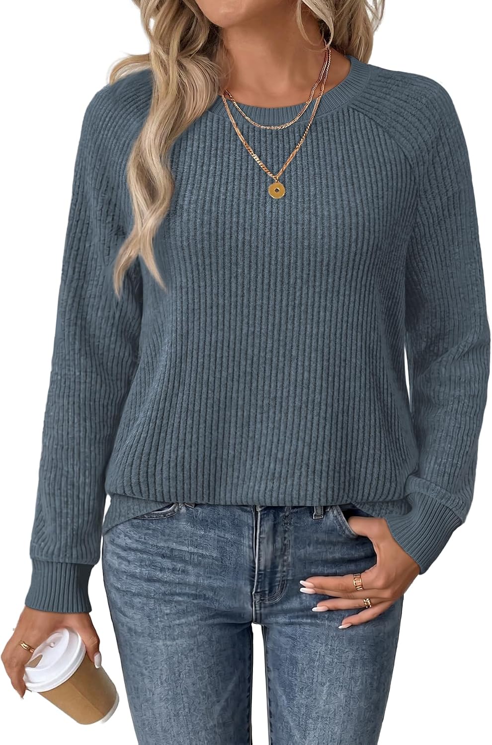 WIHOLL Womens Tops Long Sleeve Shirts Fall Fashion Sweaters Outfits image 2
