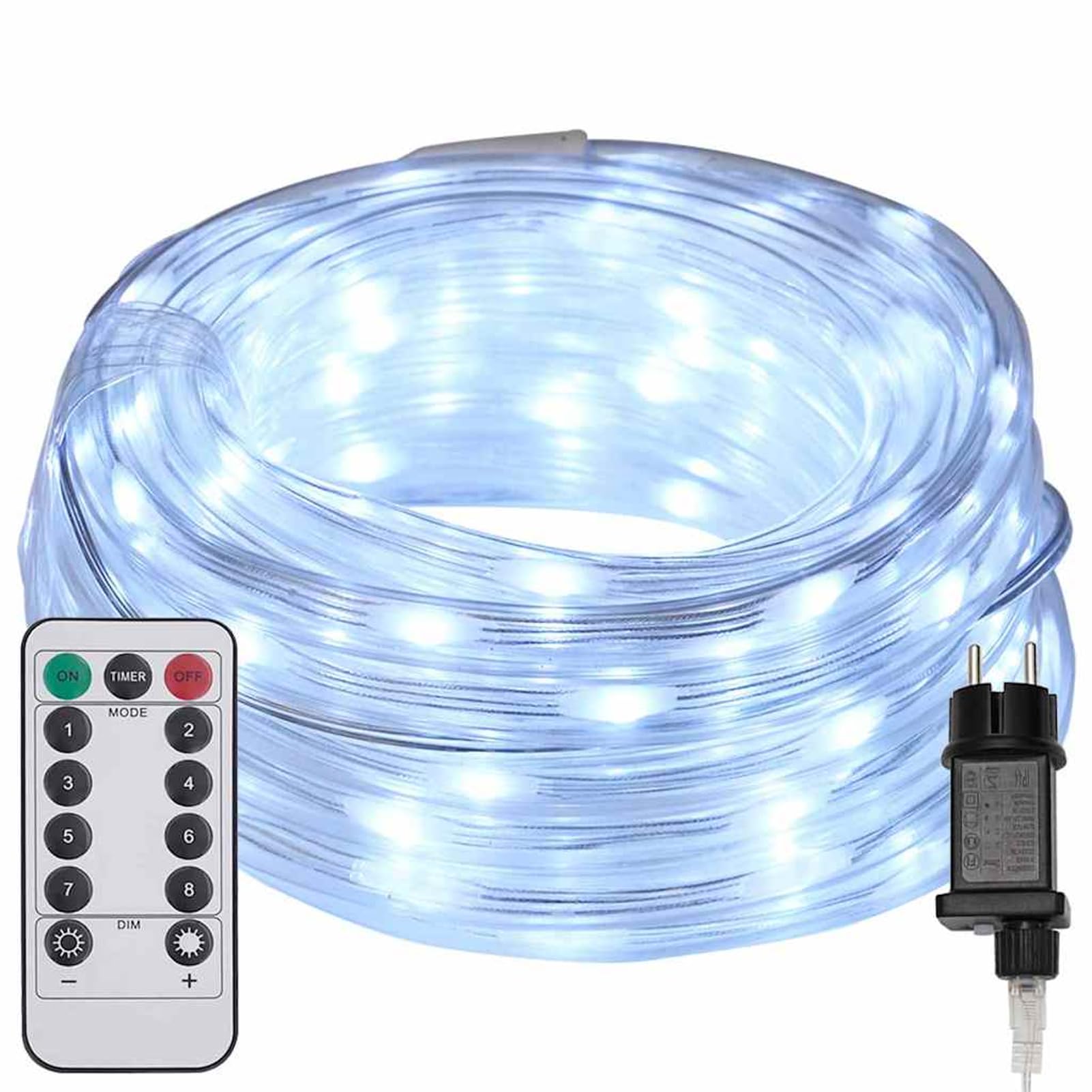 Homgoday Festbeleuchtung Lichterschlauch Dekoration Kaltweiß PVC Kupferdraht LED für Innen & Außen Model42018923