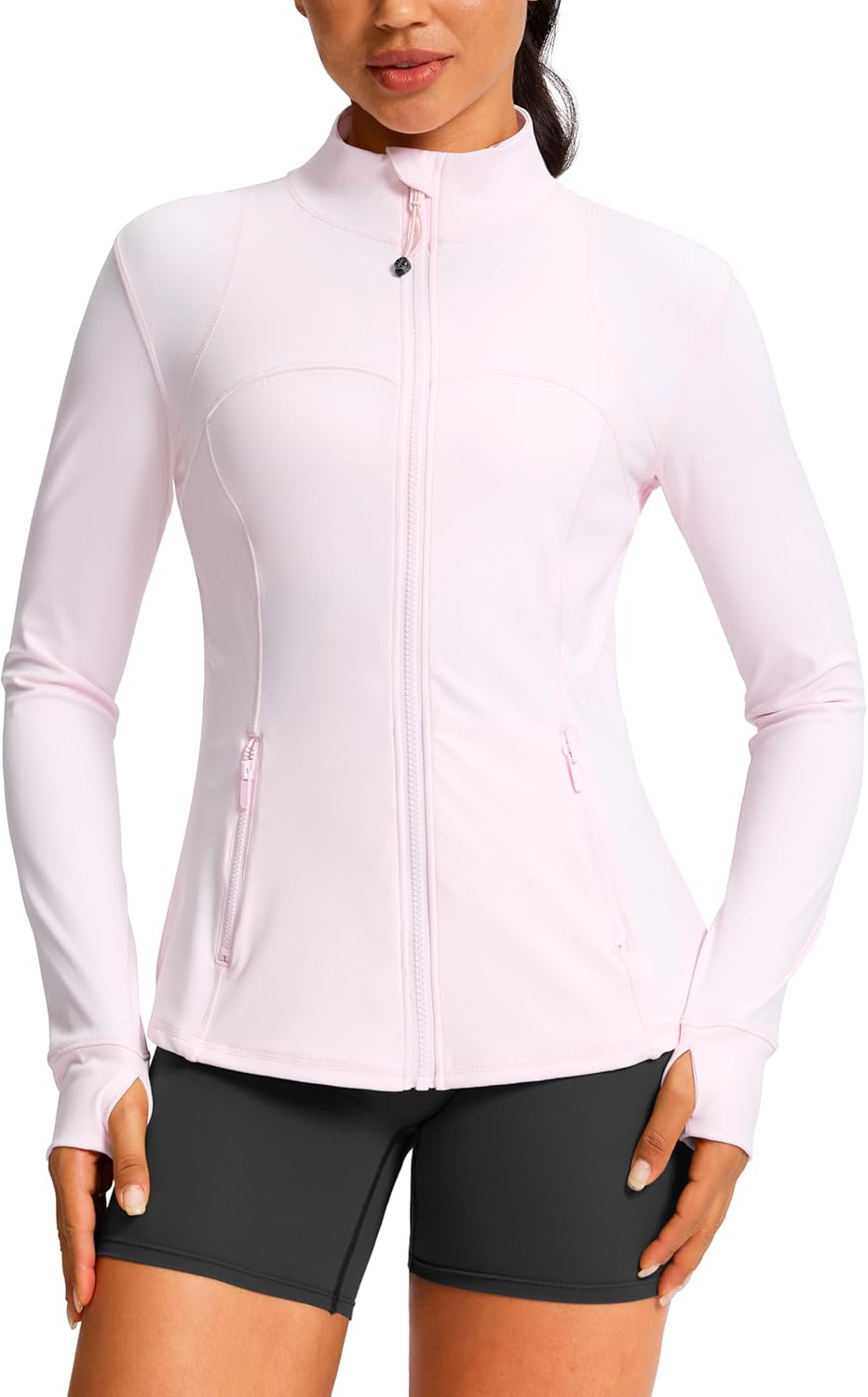 G Gradual Workout Jackets for Woman Hip-Length Slim Fit Zip Up 4 Pockets Athletic Jacket Spring Gym Running Clothes