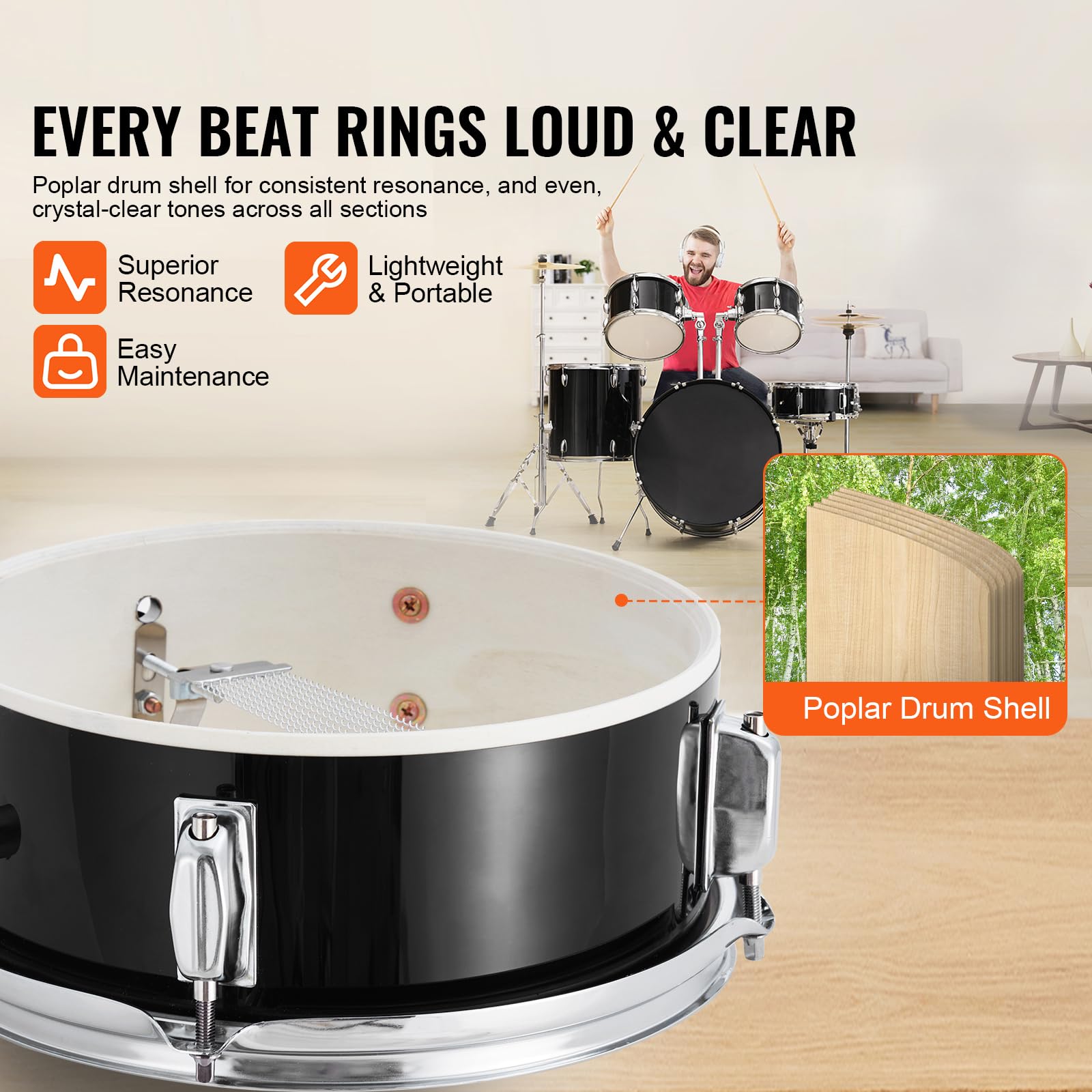 Happybuy 5-Piece Adult Drum Set, 22