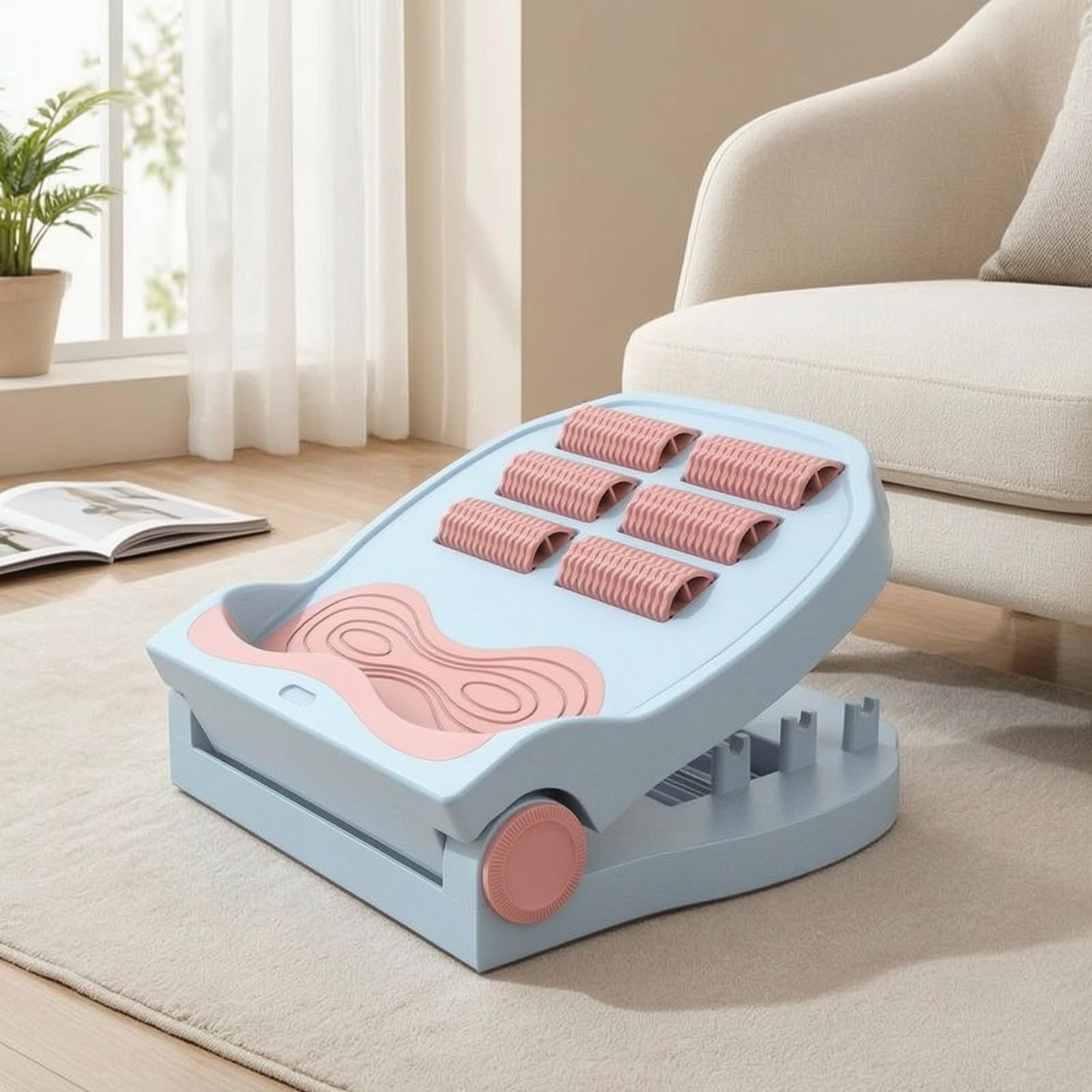 Amagogo Equipo de y Pilates Plegable para Estiramiento de Piernas con Superficie Antideslizante y Rodillos para Masaje Apto para Rutinas de Ejercicio en Hogar, Array, color to 2