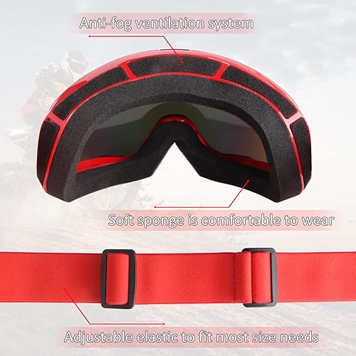 Miniatura 54 de Gafas de motocicleta para hombres y mujeres, gafas de motocross, de ATV, gafas para montar, gafas de deportes de potencia, gafas para todoterreno