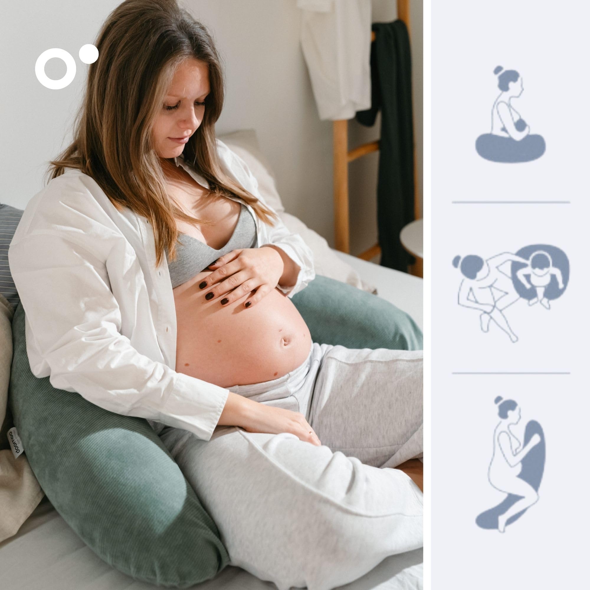 Doomoo Cuscino per allattamento Silver Dots