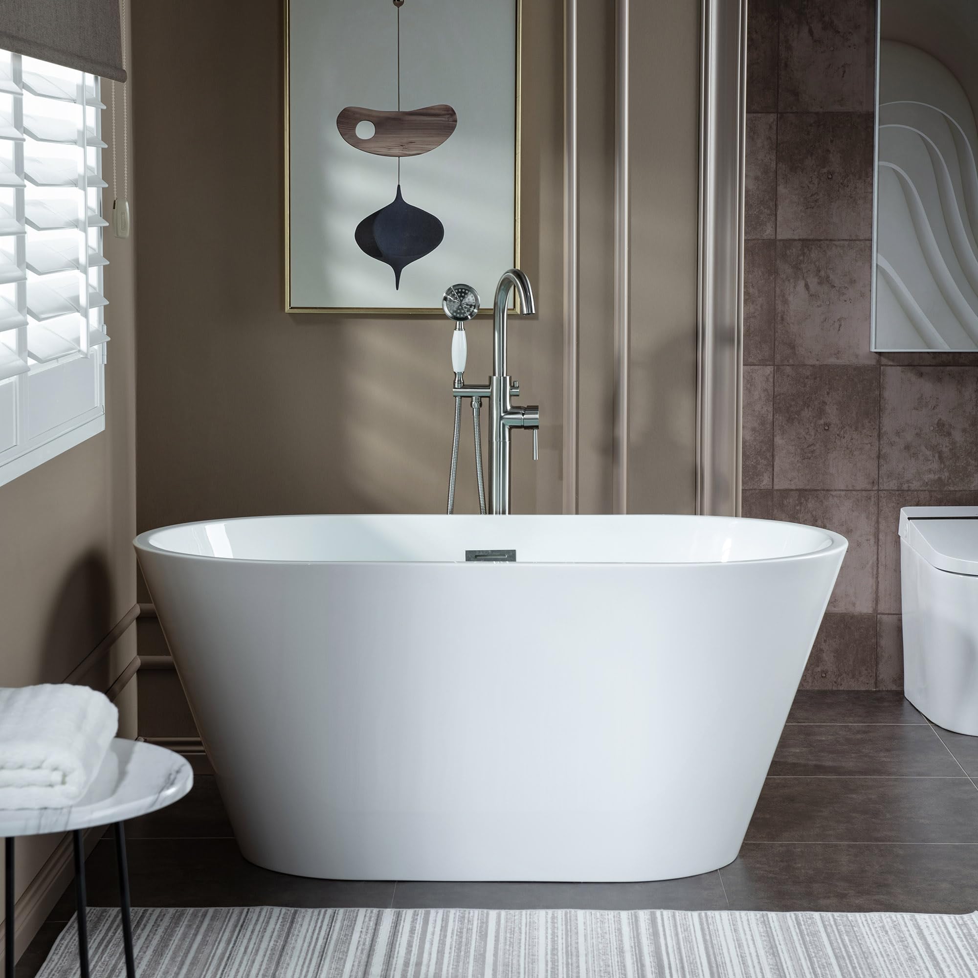 WOODBRIDGE 54' Acrylic Freestanding Soaking Bathtub, White