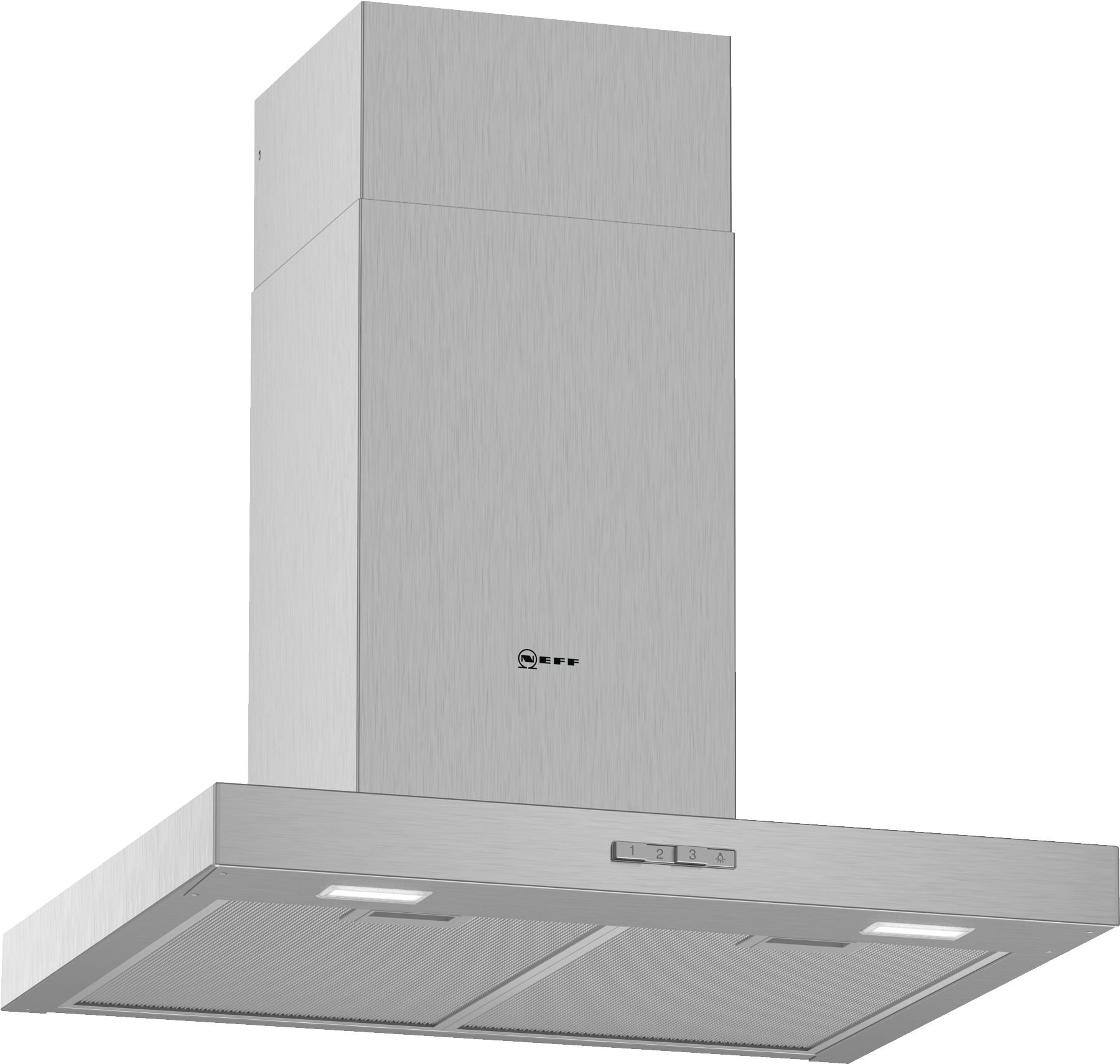 Neff DBBC640N 590 m³/h De pared Acero inoxidable A - Campana (590 m³/h, Canalizado/Recirculación, 57 dB, De pared, Acero inoxidable, Acero inoxidable)